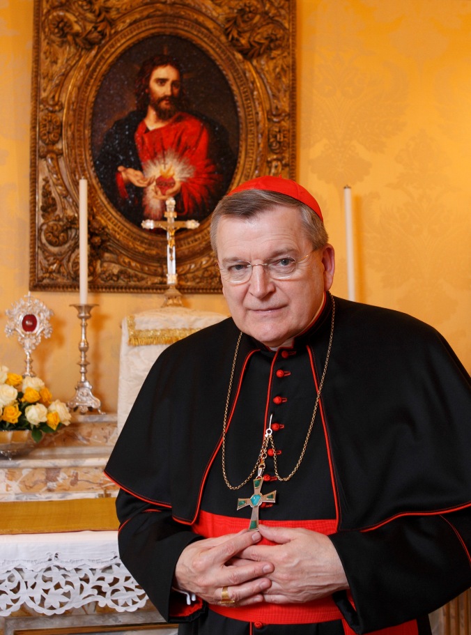 CARDINAL BURKE PICTURED IN CHAPEL OF RESIDENCE AT VATICAN